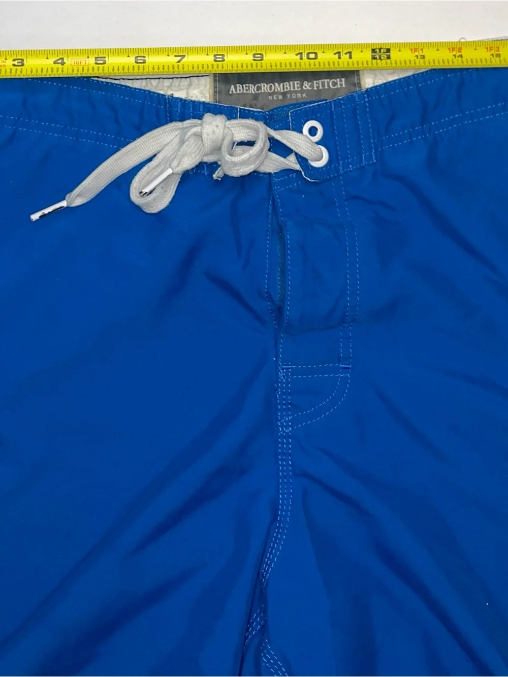 Abercrombie & Fitch Blue Navy White Moose Swim Trunks Shorts Size 36